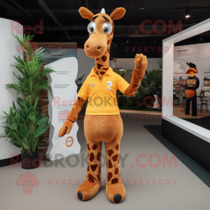 Brun Giraffe maskot drakt...