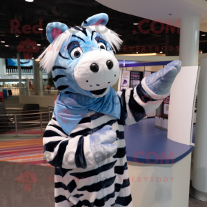 Sky Blue Zebra mascotte...