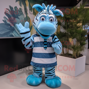 Sky Blue Zebra mascotte...