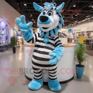 Sky Blue Zebra mascotte...