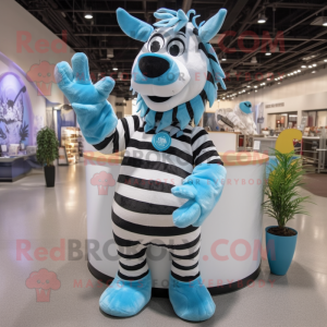 Sky Blue Zebra maskot...