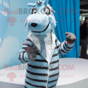 Sky Blue Zebra mascotte...