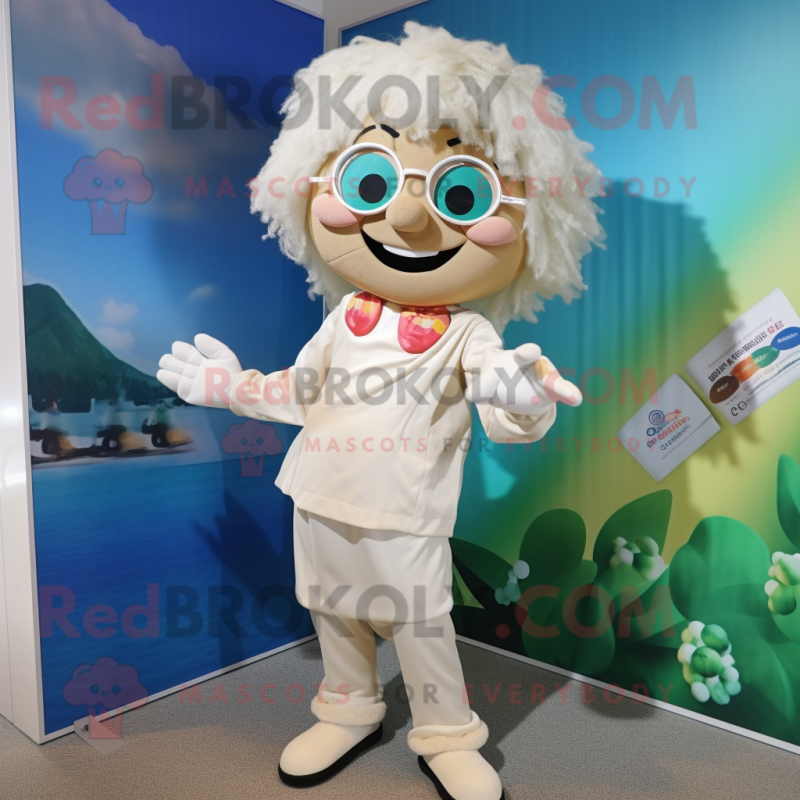 nan Champagne mascot costume character dressed with a Capri Pants and Anklets
