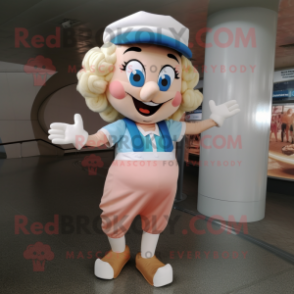 nan Champagne mascot costume character dressed with a Capri Pants and Anklets