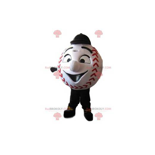 Maskot červené a bílé baseball. - Redbrokoly.com