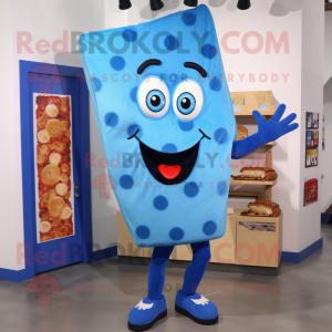 Blue Pizza Slice maskot...