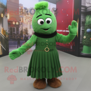 Forest Green Alliance mascot costume character dressed with a Skirt and Mittens