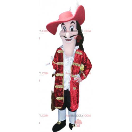 Mascote do Capitão Gancho com uma linda jaqueta vermelha -