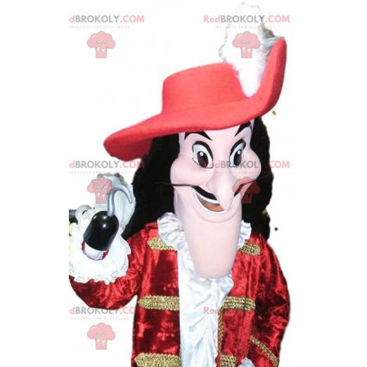 Captain Hook Maskottchen mit einer schönen roten Jacke -
