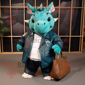 Teal Rhinoceros mascotte...