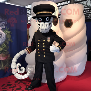 Navy Hydra mascot costume character dressed with a Tuxedo and Brooches