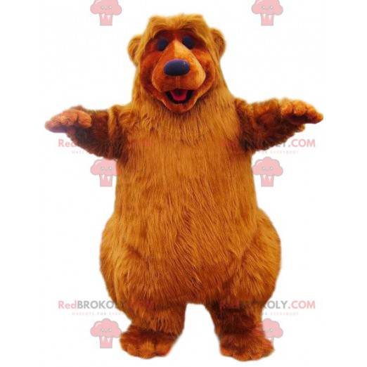 Mascotte d'ours rouge avec une belle fourrure. - Redbrokoly.com