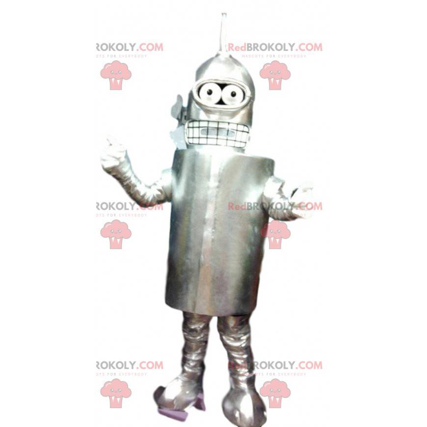 Robô alienígena cinza mascote. Fantasia de robô - Redbrokoly.com