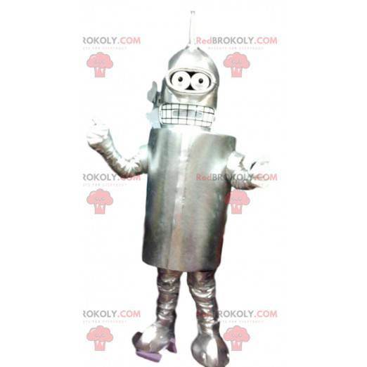 Robô alienígena cinza mascote. Fantasia de robô - Redbrokoly.com