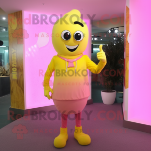 Gul Pink maskot kostume...