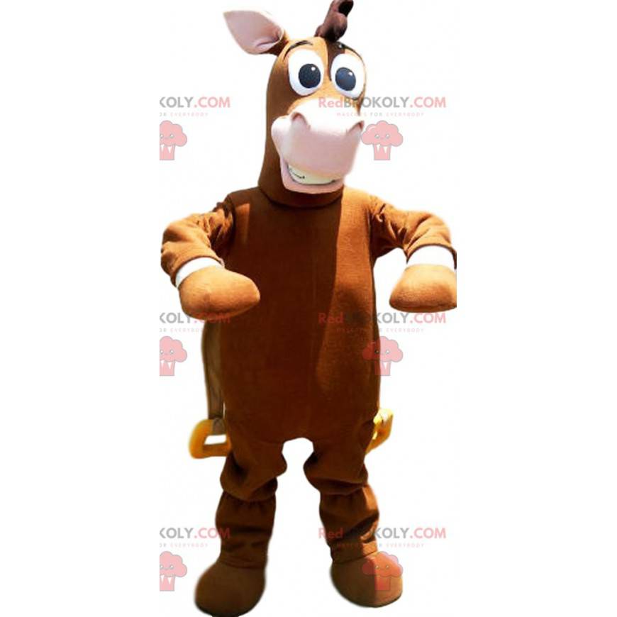 Brown donkey mascot with a beautiful mane - Redbrokoly.com