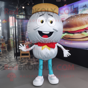 Stříbrný hamburger maskot...