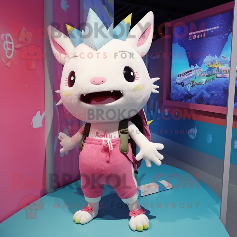 nan Axolotls mascot costume character dressed with a Shorts and Keychains