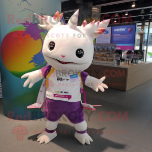 nan Axolotls mascot costume character dressed with a Shorts and Keychains