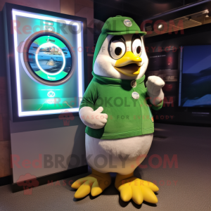 Grøn Penguin maskot kostume...