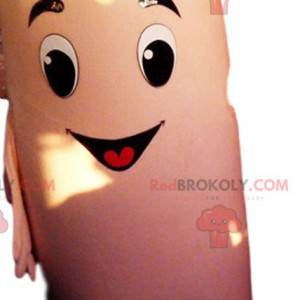 Mascotte del preservativo molto sorridente. Costume da