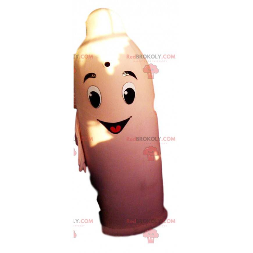 Very smiling condom mascot. Condom costume - Redbrokoly.com