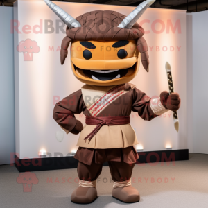 Brauner Samurai Maskottchen...