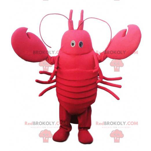 Mascote da lagosta com belas garras. Fantasia de lagosta -