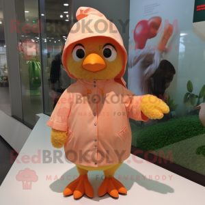 Peach Quail maskot kostume...