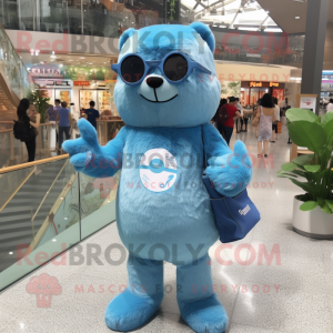 Cyan Beaver maskot kostume...