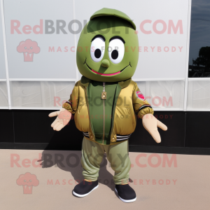 Olive Green Bean mascotte...