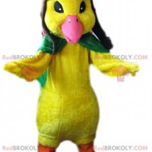 Big yellow chick mascot in aviator outfit - Redbrokoly.com