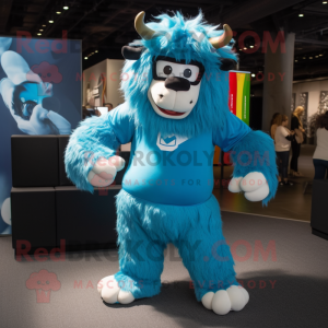 Blue Yak mascotte kostuum...