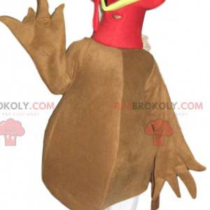 Mascote de peru bege com chapéu marrom - Redbrokoly.com