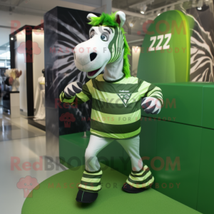 Grønn Zebra maskot drakt...