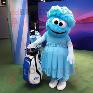 Sky Blue Golf Bag maskot...