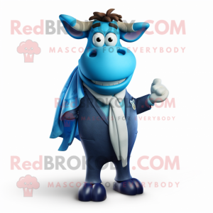 Blue Cow maskot drakt figur...