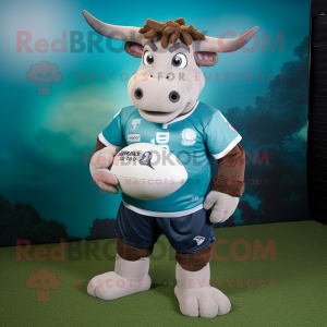 Blaugrüner Zebu Maskottchen...