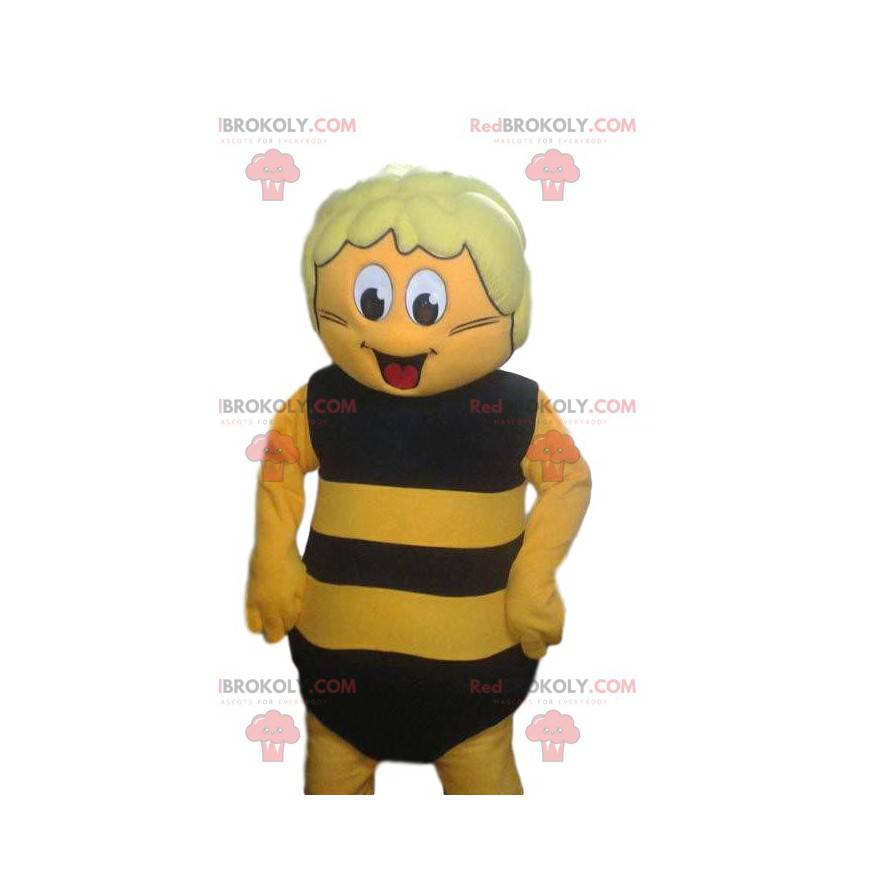Yellow cone mascot in blue sports pants. Cone costume -