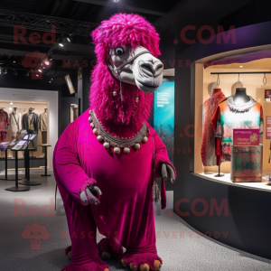 Magenta Camel maskot kostym...