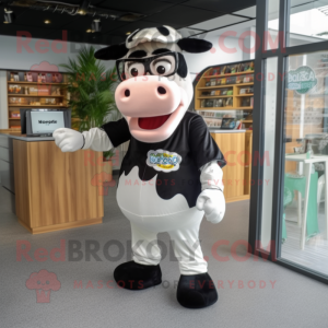 Black Holstein Cow mascotte...