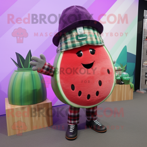 Lila vattenmelon maskot...