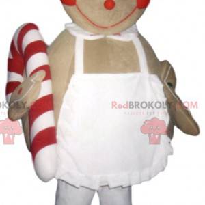 Gingerbread man mascotte met gerstsuiker - Redbrokoly.com