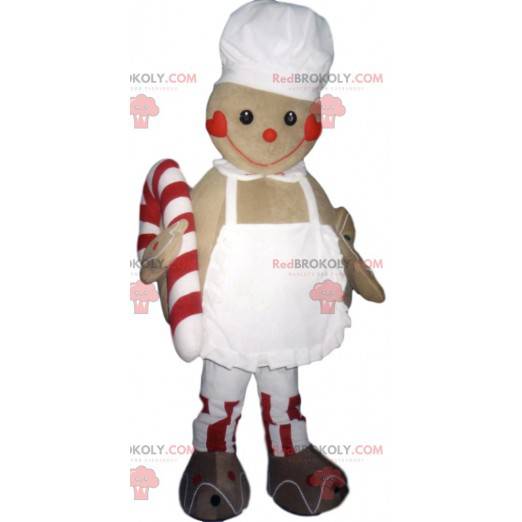 Gingerbread man mascotte met gerstsuiker - Redbrokoly.com
