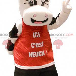 Mascotte de jolie vache noire et blanche - Redbrokoly.com