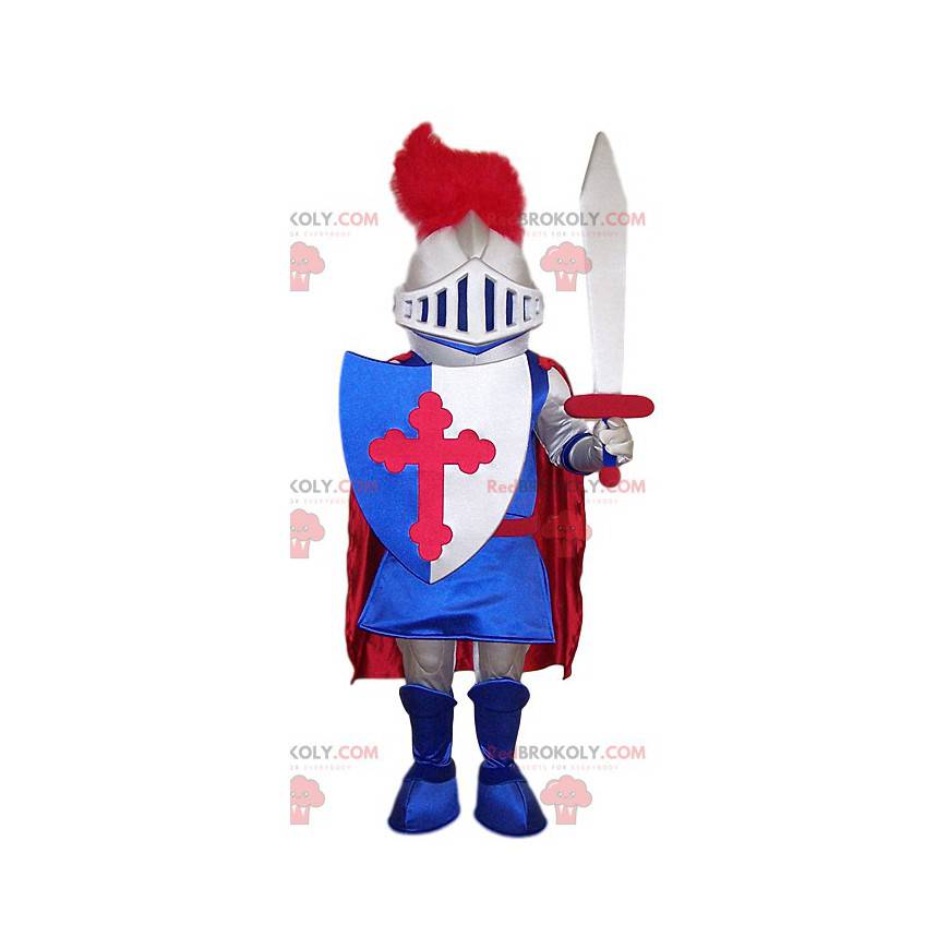 Knight maskot med sin sköld. Riddarkostym - Redbrokoly.com