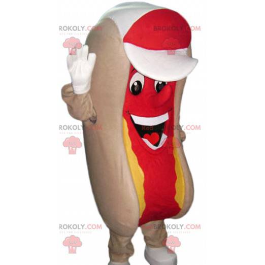 Hot dog maskot med sennep. Pølsekostyme - Redbrokoly.com
