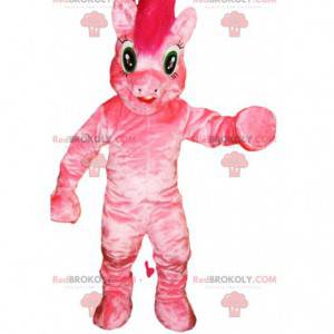 Mascote pônei rosa com sua juba maluca - Redbrokoly.com