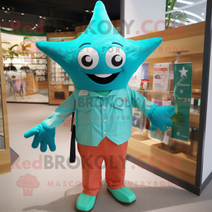 Turquoise Starfish mascotte...