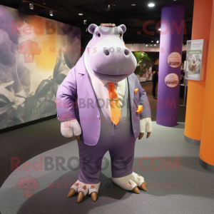 nan Hippopotamus mascot costume character dressed with a Suit and Anklets